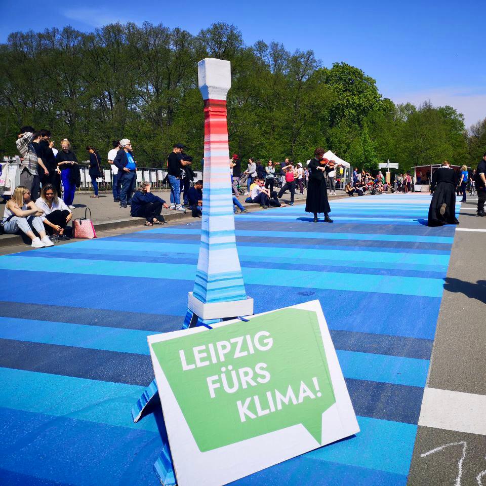 Einweihung Warming Stripes in Leipzig