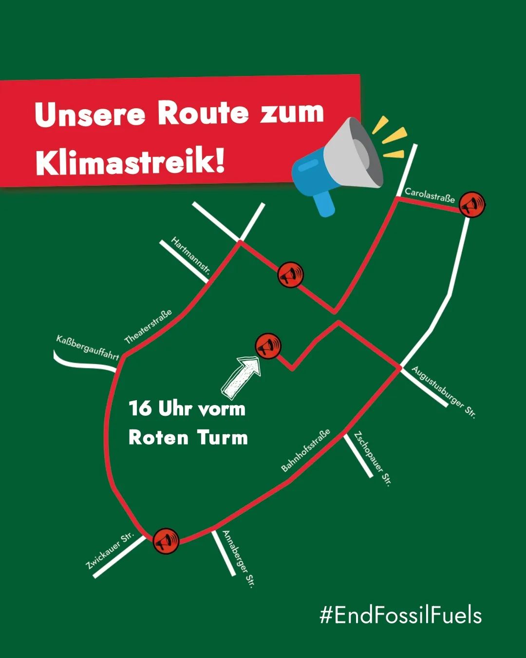Demoroute Klimastreik 15.9.23 in Chemnitz