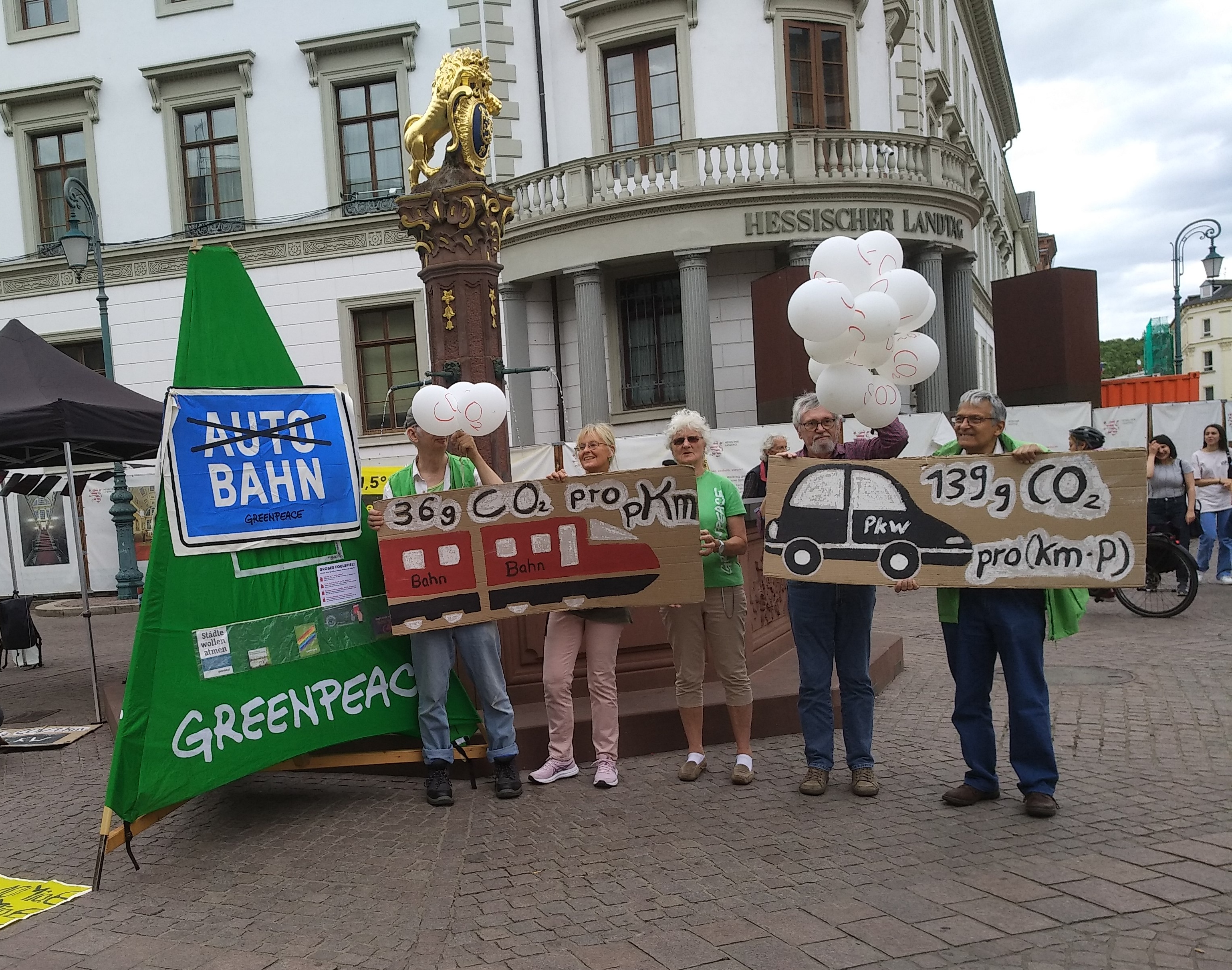 Verkehrswendeaktion vor dem Landtag