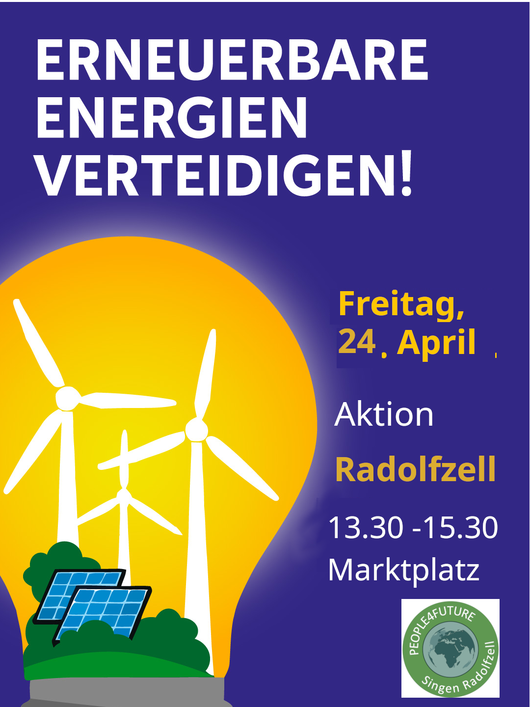 Ankündigung der Mahnwache am 24.4. um 13.30 auf dem Marktplatz Radolfzell