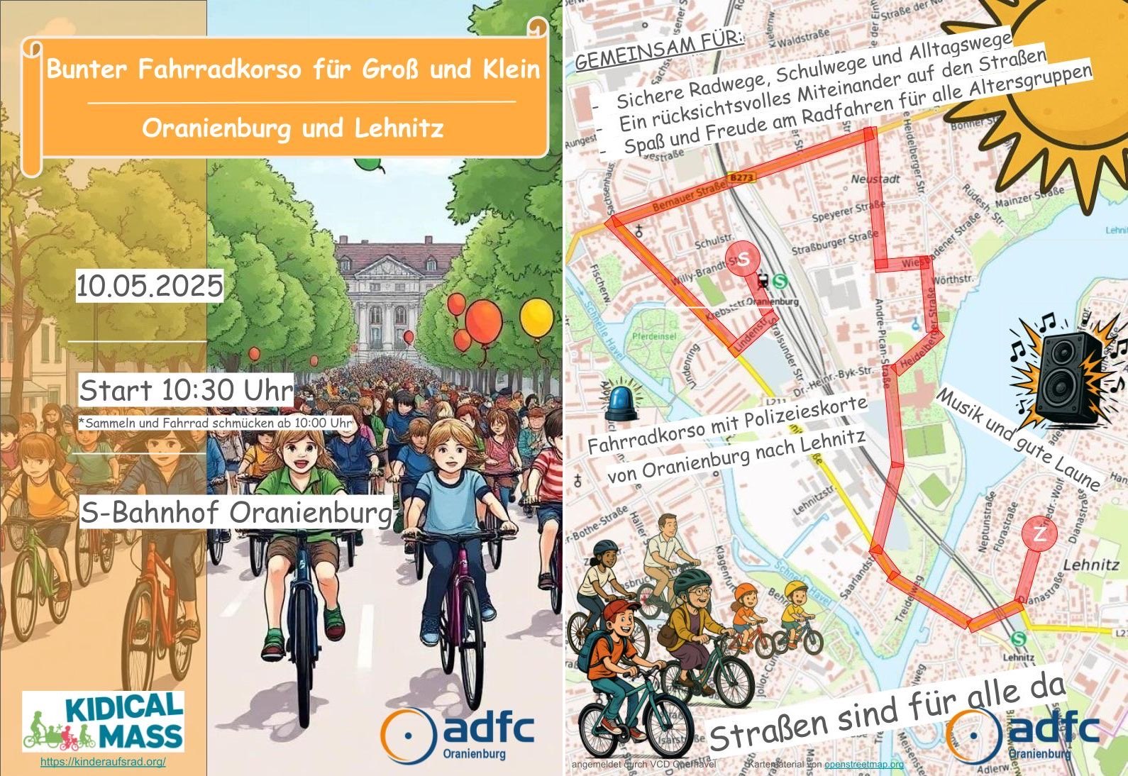 Bunter Fahrradkorso 10.5.25 ab Bahnhof Oranienburg