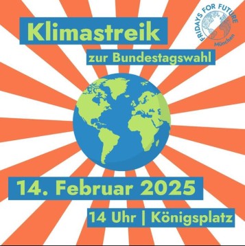 Klimastreik am 14.2.2025 Königsplatz München